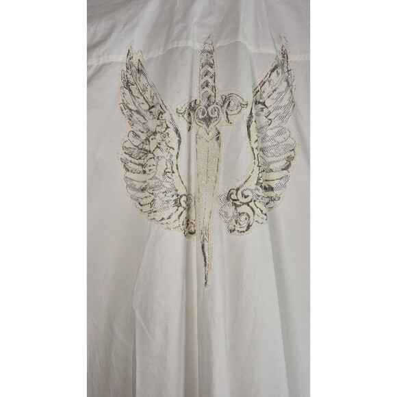 FOR LOVE AND LIBERTY L/S Shirt Dress Sz Large Embroidered Grunge Biker Casual - Picture 1 of 12